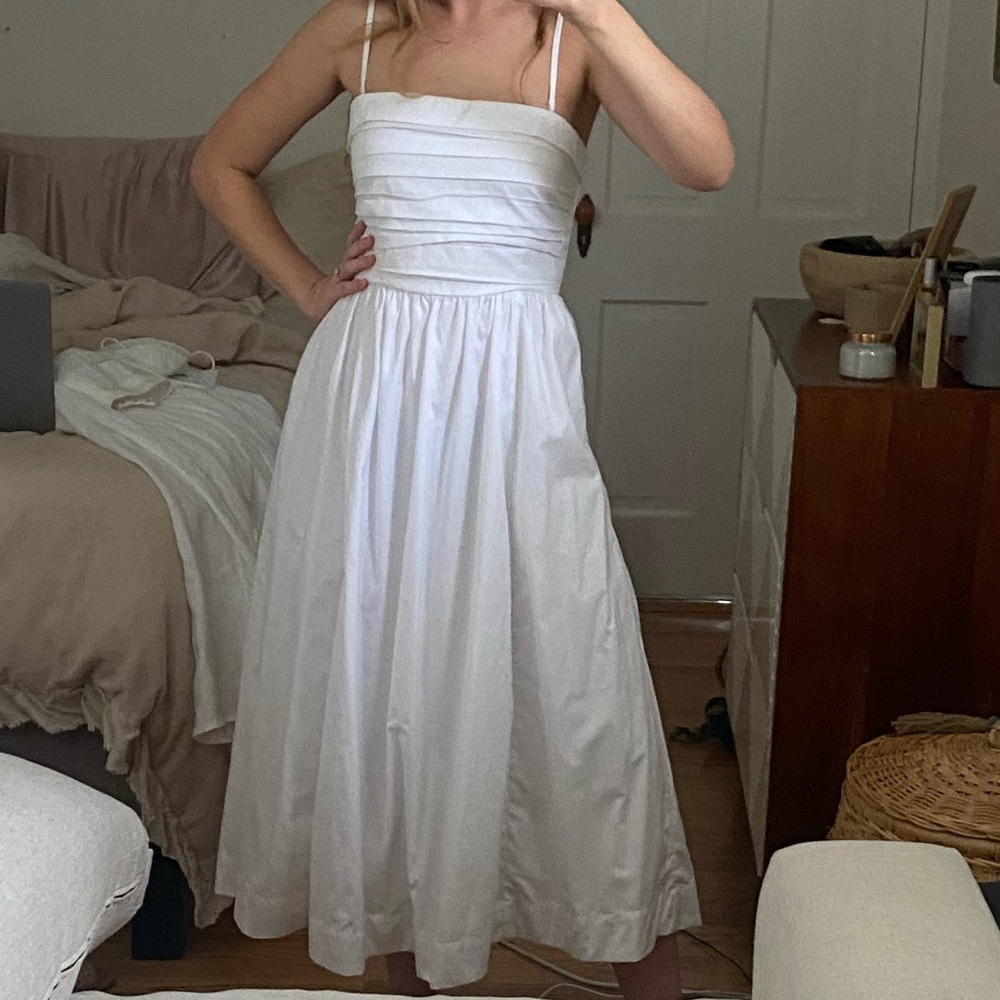 Abercrombie white midi dress